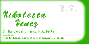 nikoletta hencz business card